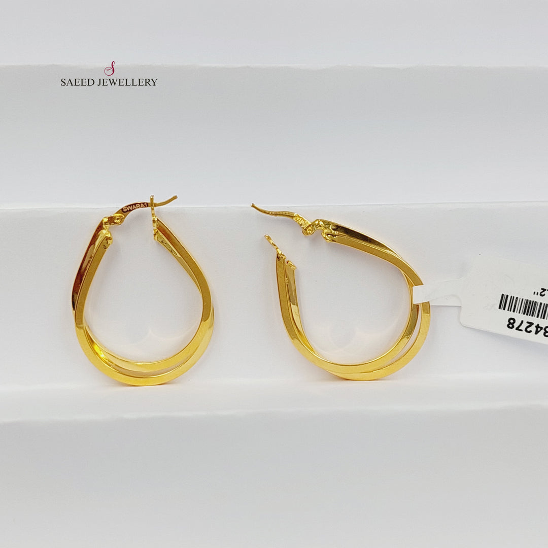 Hoop Earrings Made of 21K Gold by Saeed Jewelry 