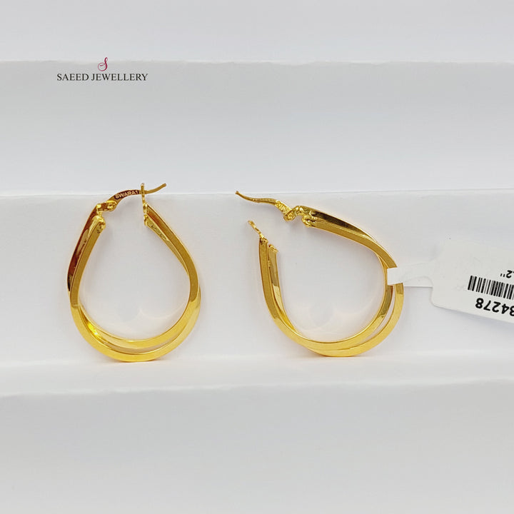 Hoop Earrings Made of 21K Gold by Saeed Jewelry 