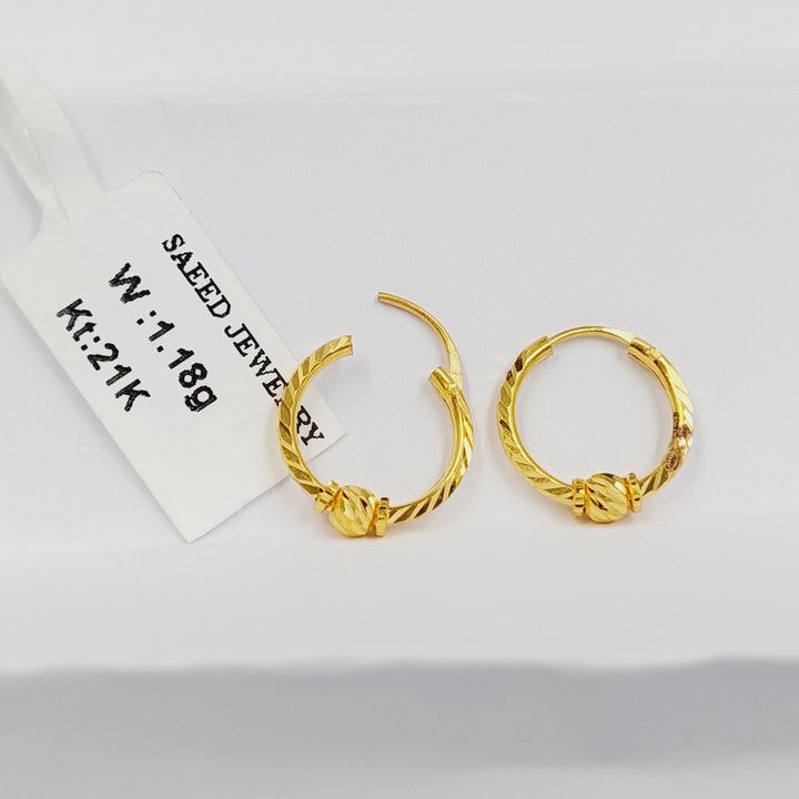 21K حلق ذبلة-مجوهرات الشيخ سعيد-Saeed Jewelry 