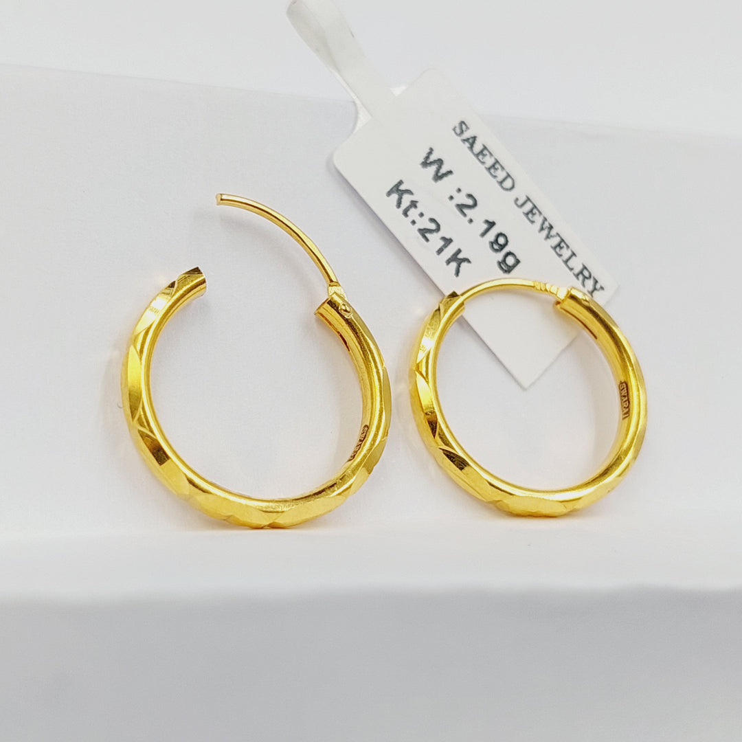 21K حلق ذبلة-مجوهرات الشيخ سعيد-Saeed Jewelry 