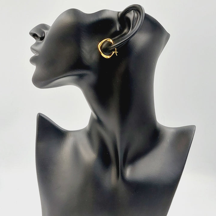21K حلق ذبلة-مجوهرات الشيخ سعيد-Saeed Jewelry 