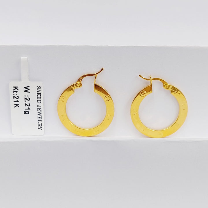 21K Gold Hoop Earrings by Saeed Jewelry - Image 6