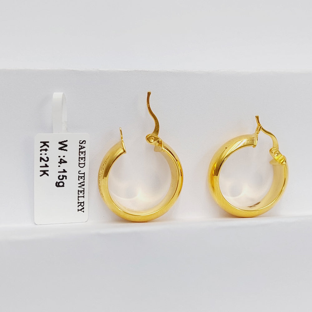 21K Gold Hoop Earrings by Saeed Jewelry - Image 2