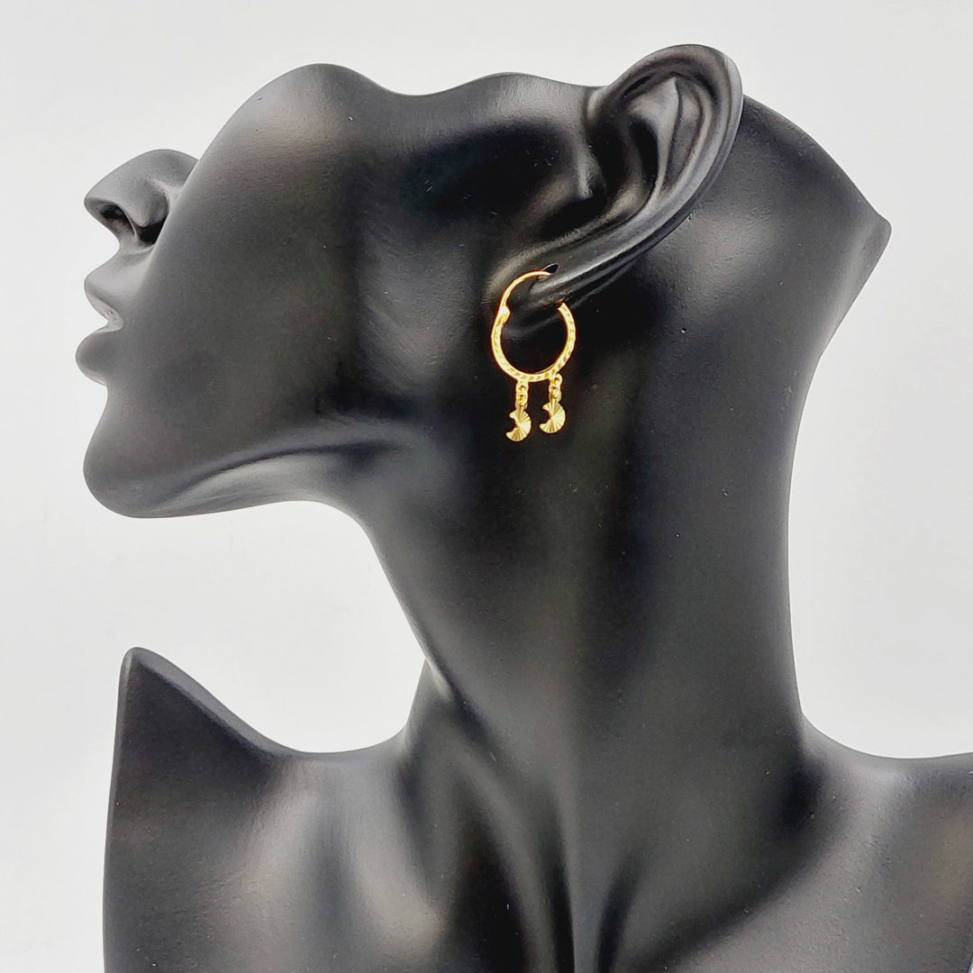 21K حلق ذبلة-مجوهرات الشيخ سعيد-Saeed Jewelry 