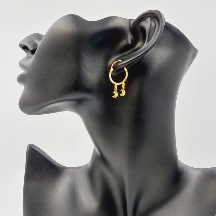 21K حلق ذبلة-مجوهرات الشيخ سعيد-Saeed Jewelry 