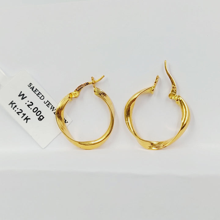 21K حلق ذبلة-مجوهرات الشيخ سعيد-Saeed Jewelry 