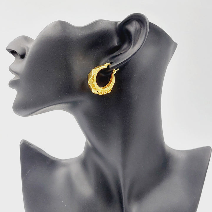 21K Gold Hoop Earrings by Saeed Jewelry - Image 2