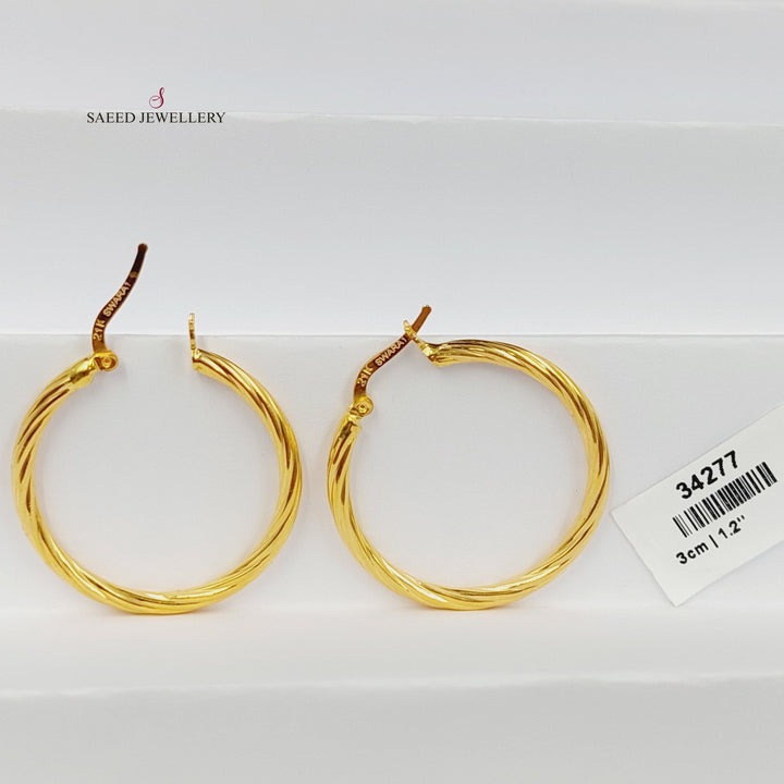 Hoop Earrings Made of 21K Gold by Saeed Jewelry 