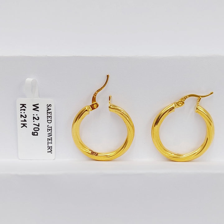 21K Gold Hoop Earrings by Saeed Jewelry - Image 1