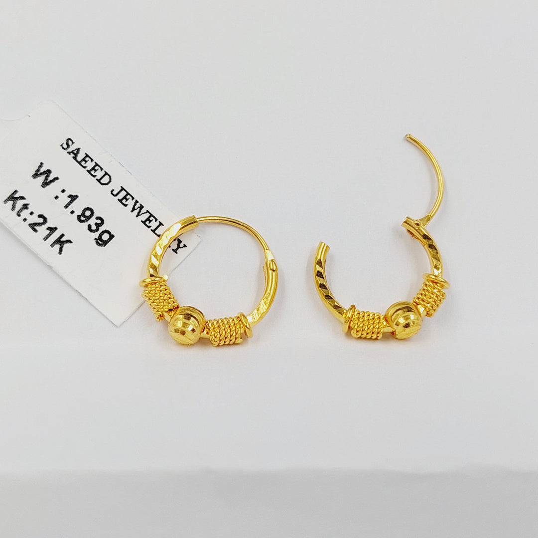 21K حلق ذبلة-مجوهرات الشيخ سعيد-Saeed Jewelry 