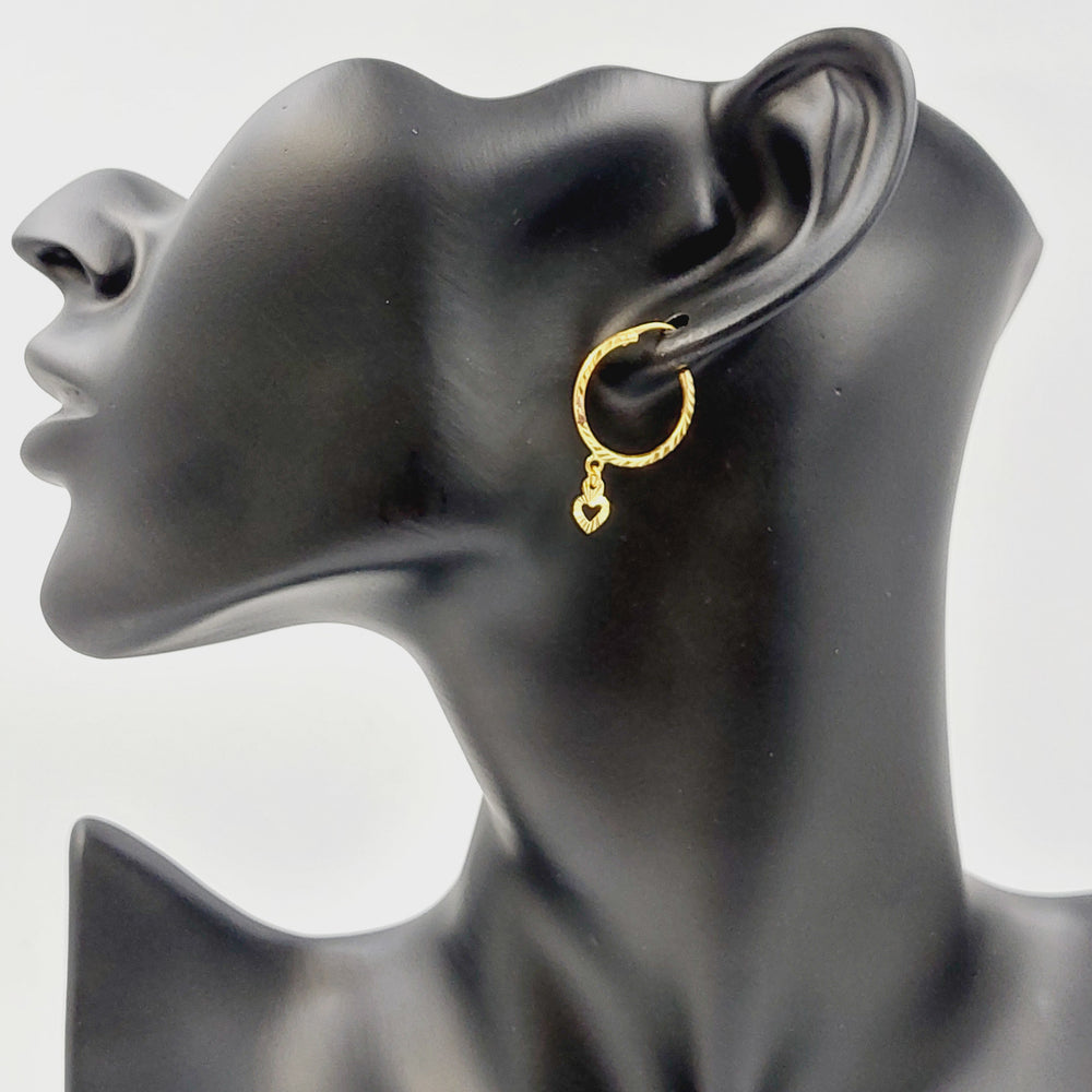 21K حلق ذبلة-مجوهرات الشيخ سعيد-Saeed Jewelry 