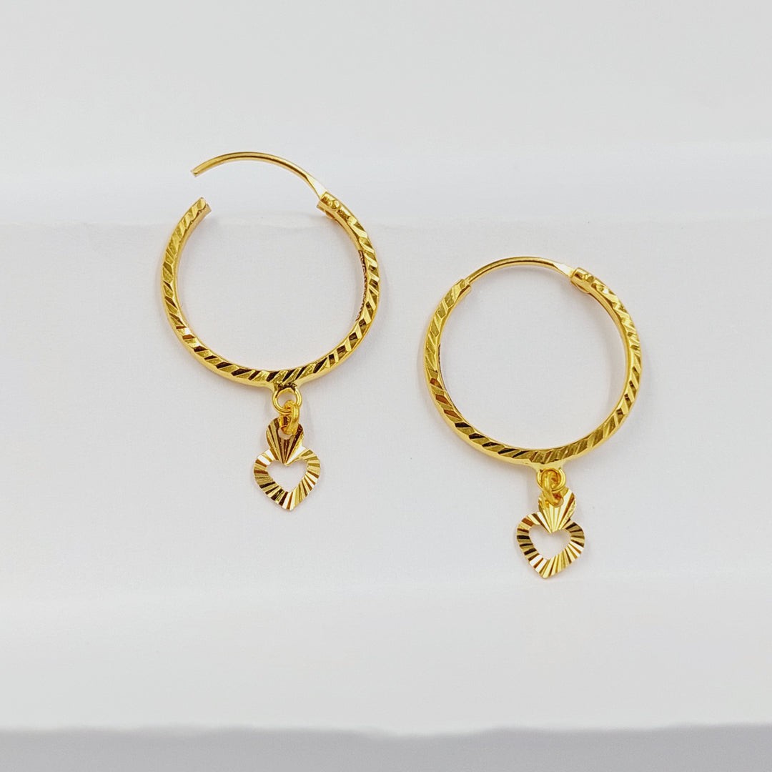 21K حلق ذبلة-مجوهرات الشيخ سعيد-Saeed Jewelry 