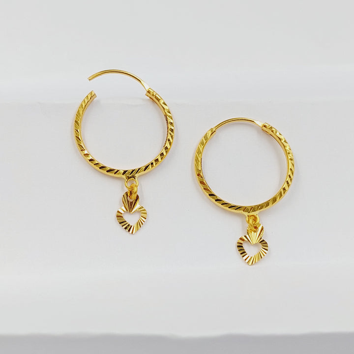 21K حلق ذبلة-مجوهرات الشيخ سعيد-Saeed Jewelry 