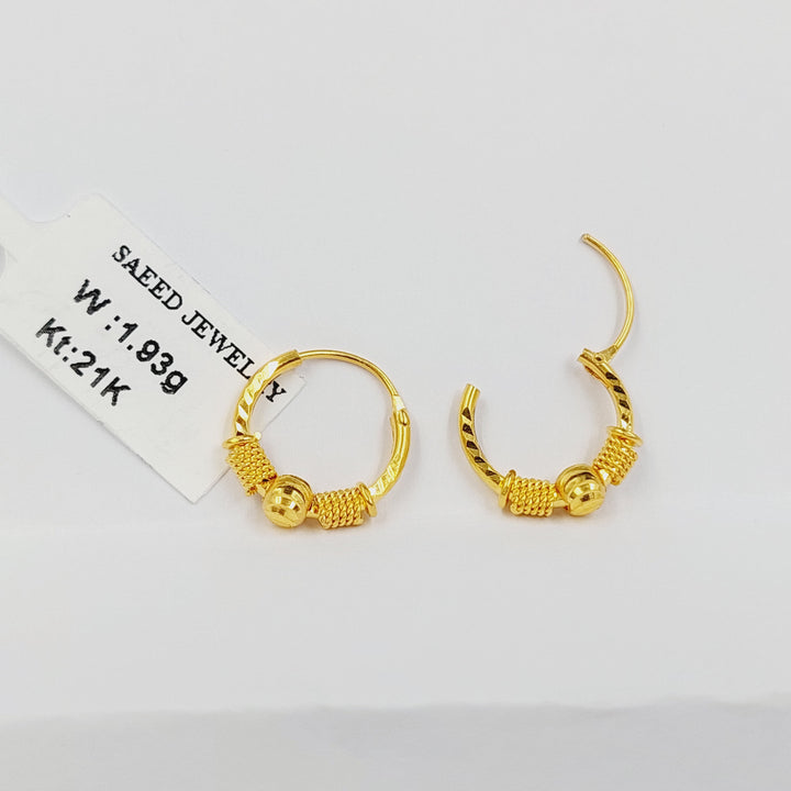 21K حلق ذبلة-مجوهرات الشيخ سعيد-Saeed Jewelry 