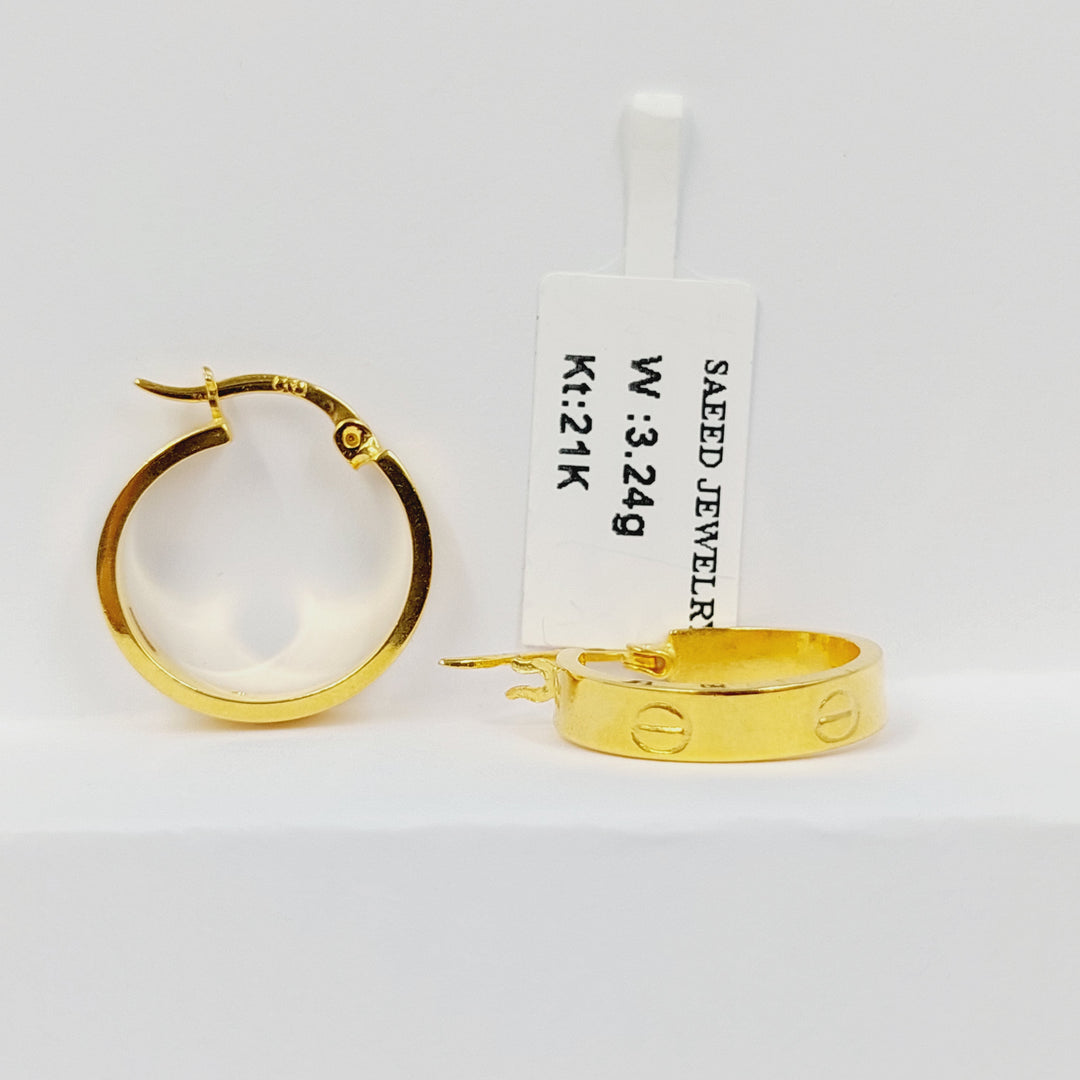 21K حلق ذبلة-مجوهرات الشيخ سعيد-Saeed Jewelry 