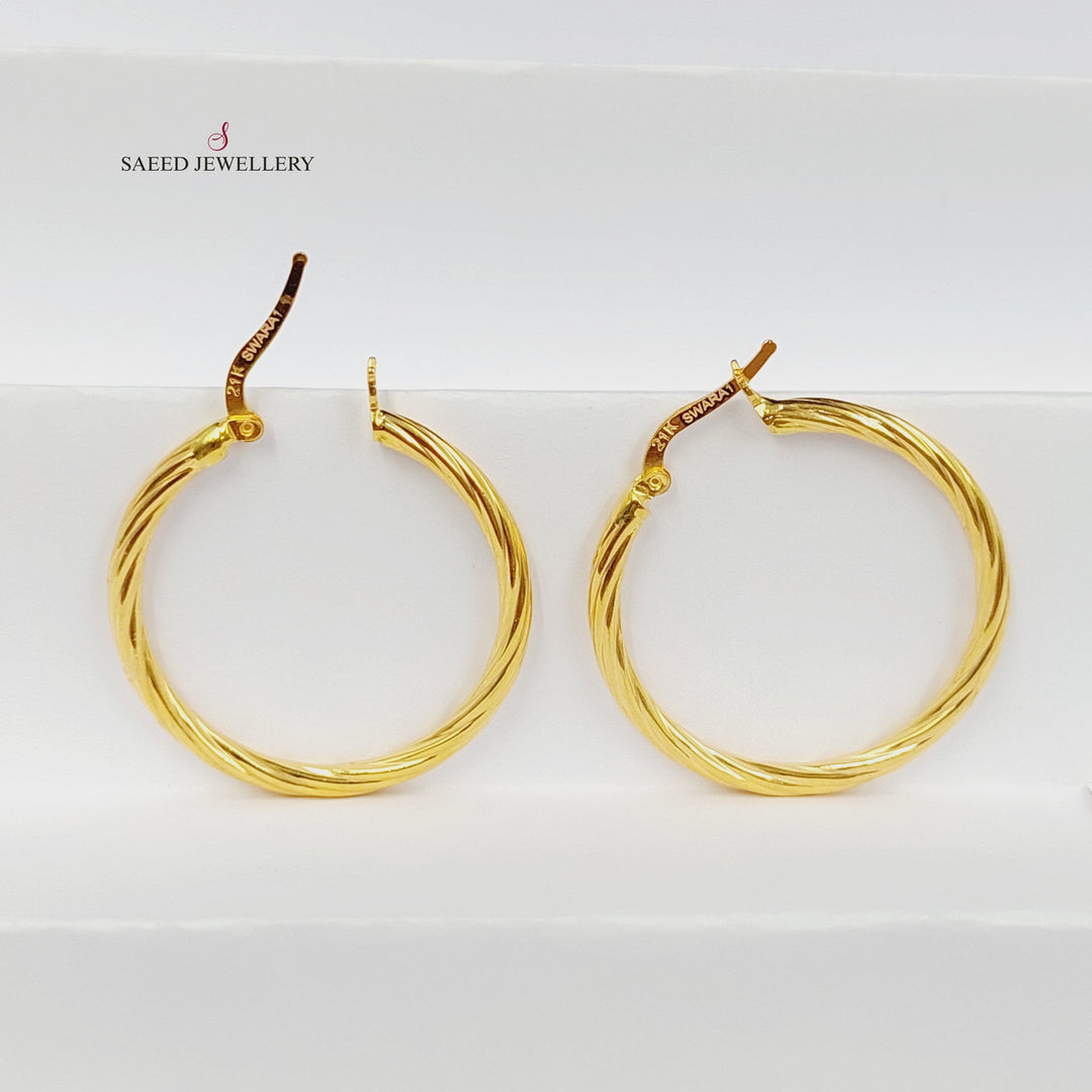 Hoop Earrings Made of 21K Gold by Saeed Jewelry 