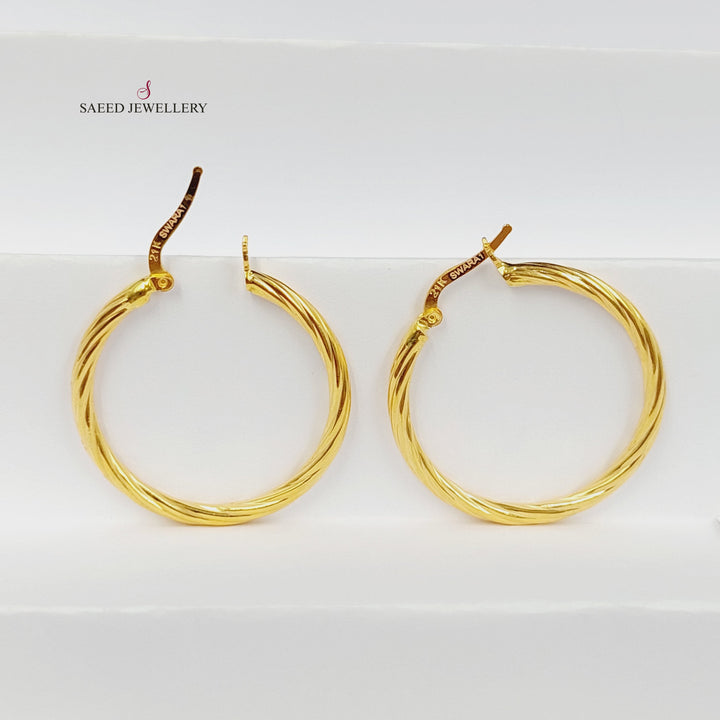 Hoop Earrings Made of 21K Gold by Saeed Jewelry 