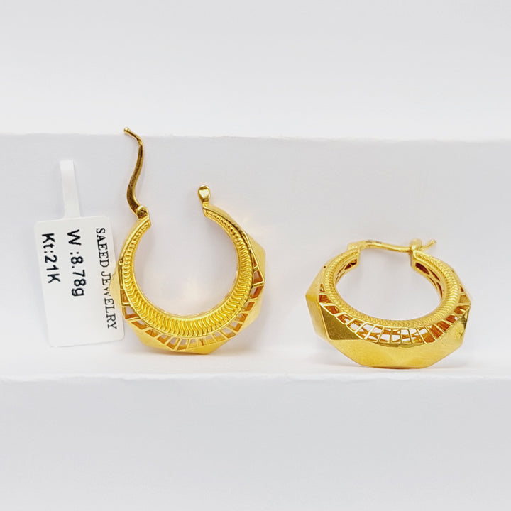 21K Gold Hoop Earrings by Saeed Jewelry - Image 5