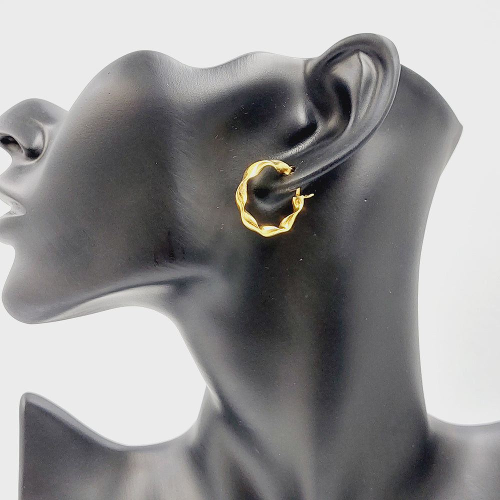 21K حلق ذبلة-مجوهرات الشيخ سعيد-Saeed Jewelry 