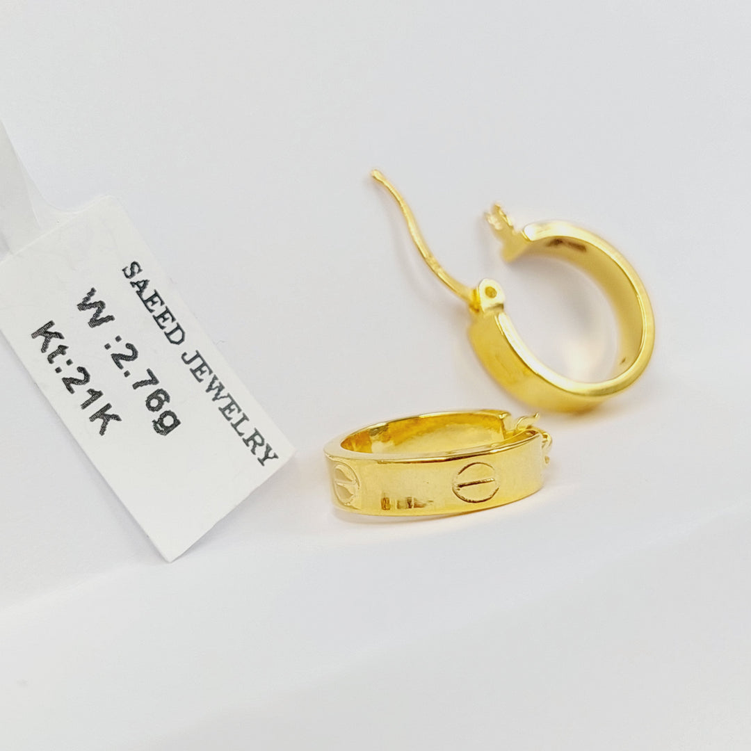 21K حلق ذبلة-مجوهرات الشيخ سعيد-Saeed Jewelry 