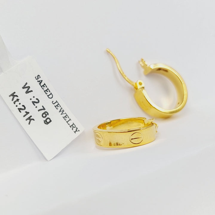 21K حلق ذبلة-مجوهرات الشيخ سعيد-Saeed Jewelry 
