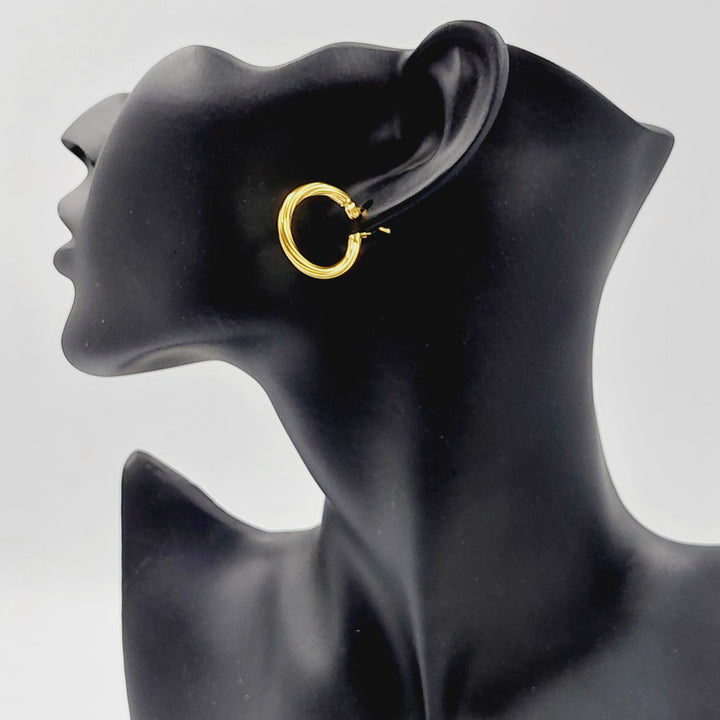 21K Gold Hoop Earrings by Saeed Jewelry - Image 4