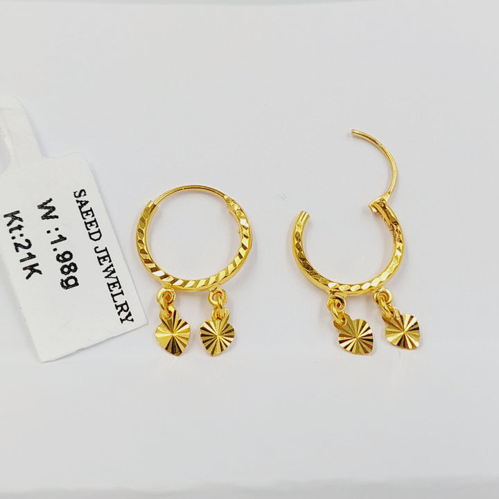 21K حلق ذبلة-مجوهرات الشيخ سعيد-Saeed Jewelry 