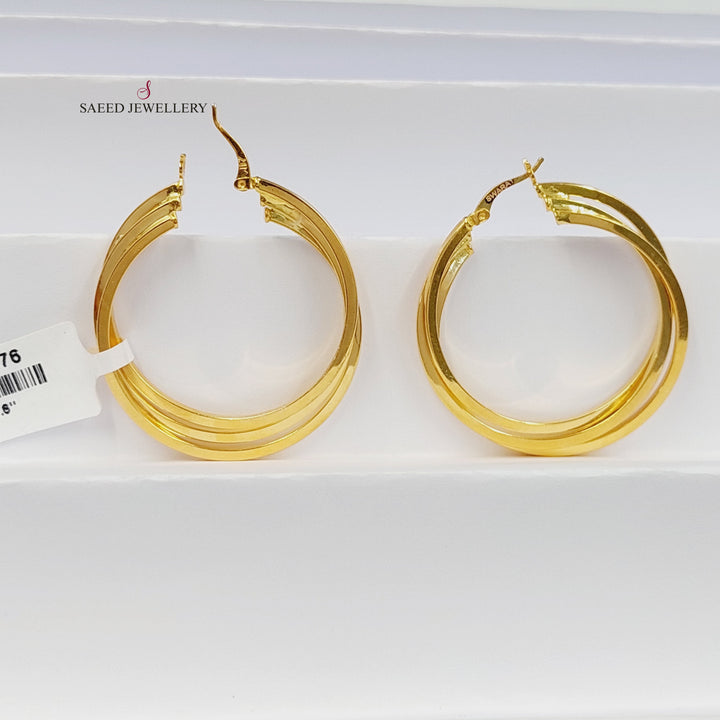 Hoop Earrings Made of 21K Gold by Saeed Jewelry 