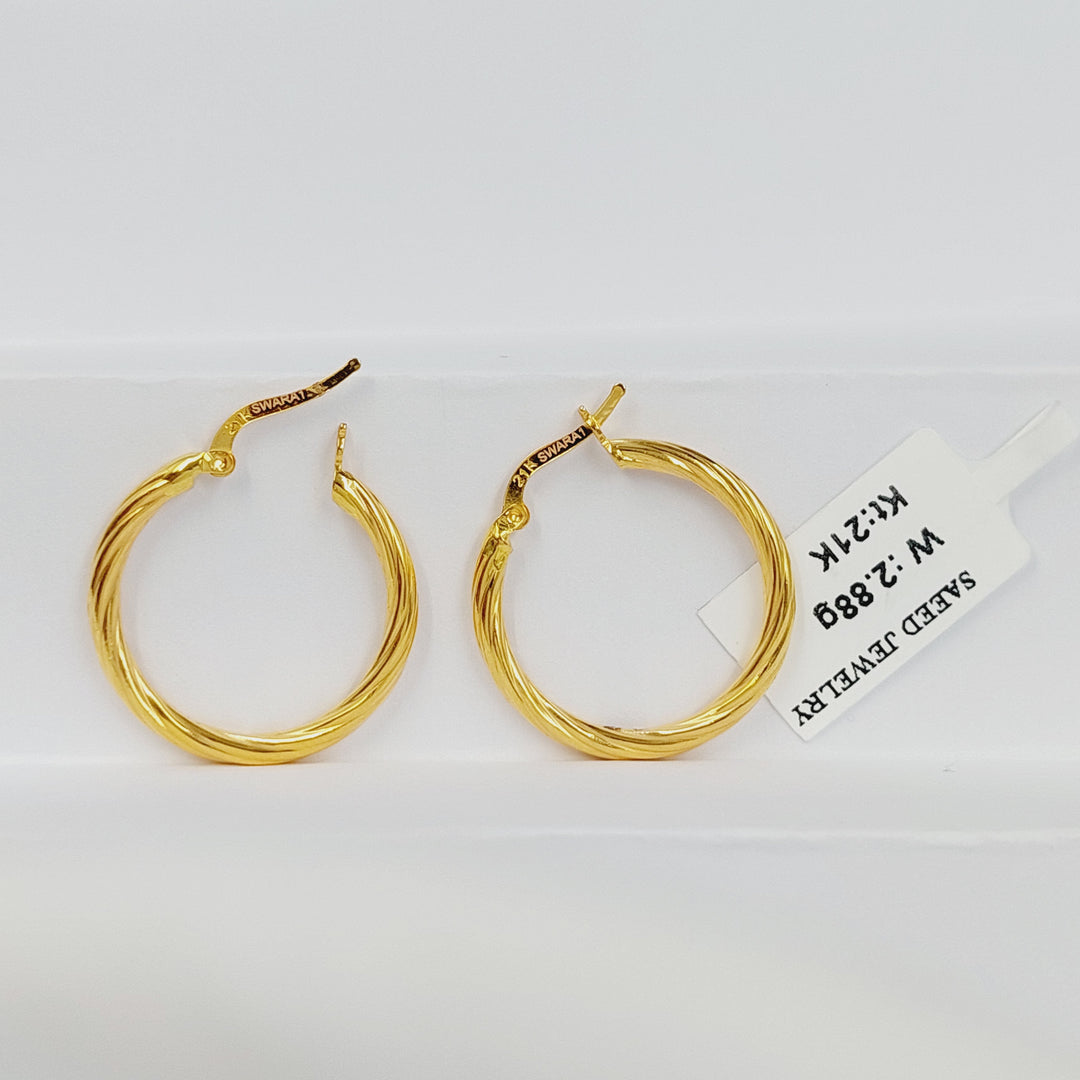 21K حلق ذبلة-مجوهرات الشيخ سعيد-Saeed Jewelry 