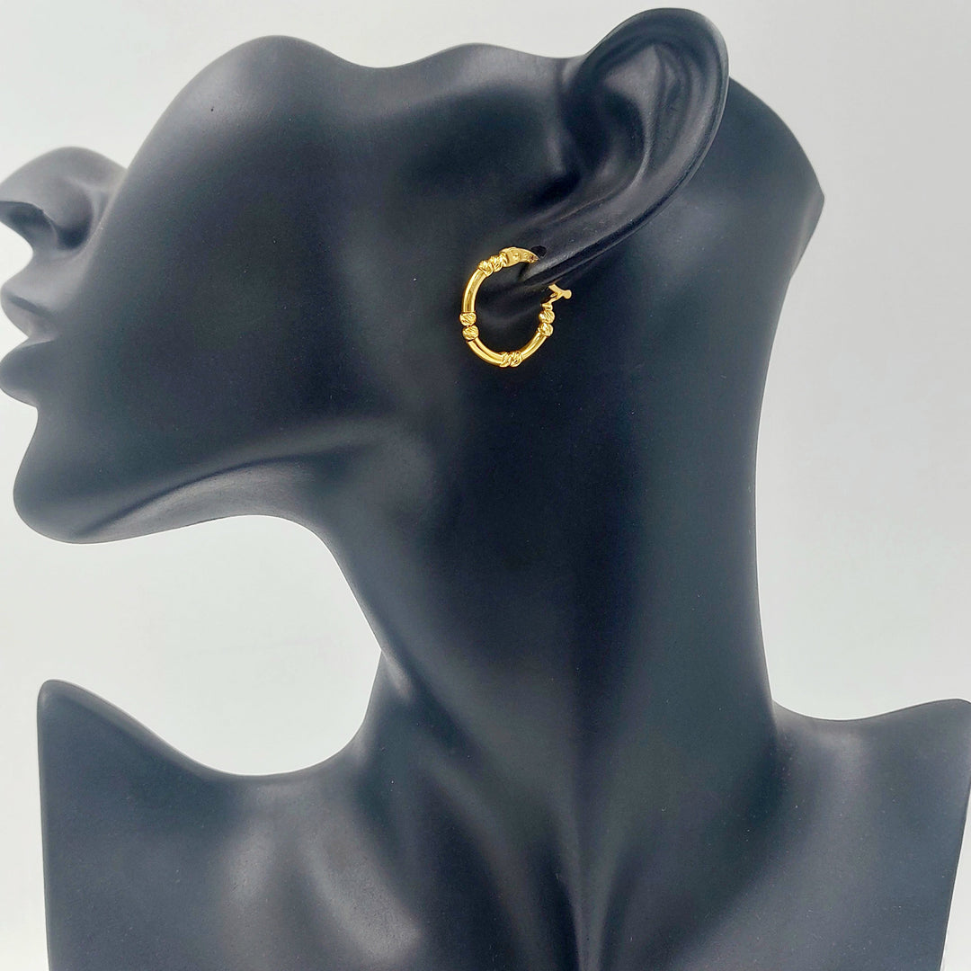 21K حلق ذبلة-مجوهرات الشيخ سعيد-Saeed Jewelry 