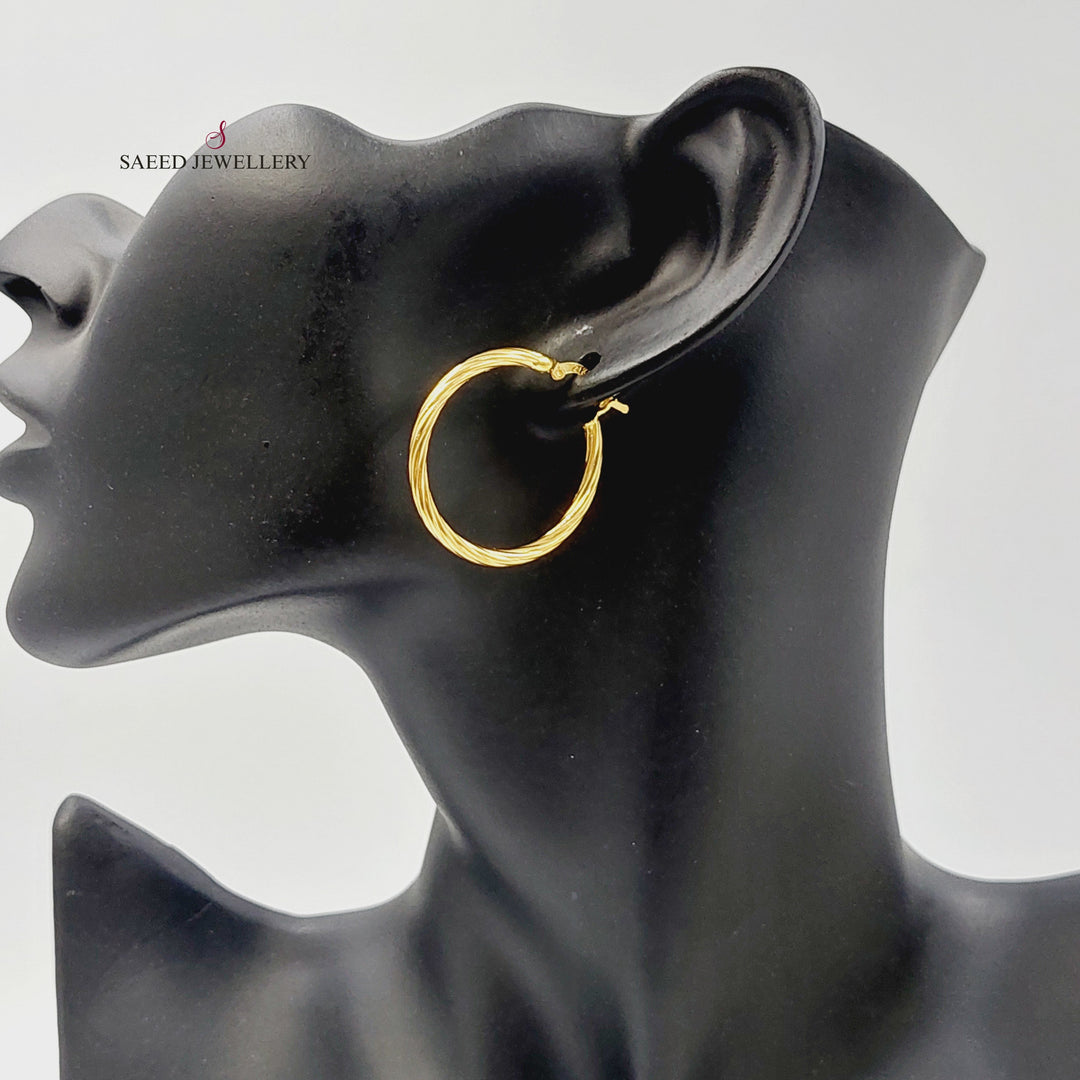 Hoop Earrings Made of 21K Gold by Saeed Jewelry 