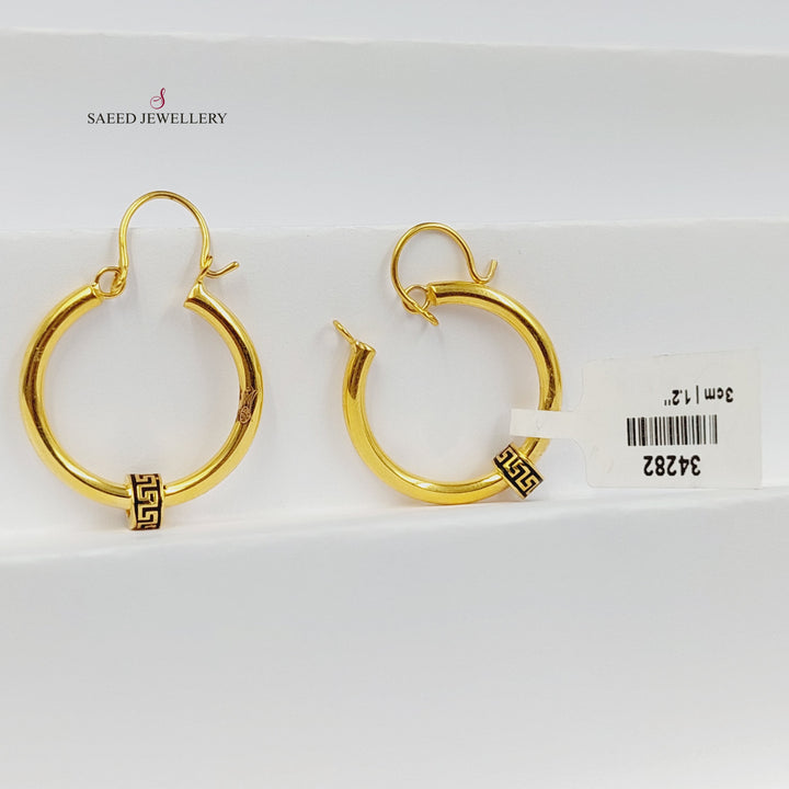Hoop Earrings Made of 21K Gold by Saeed Jewelry 
