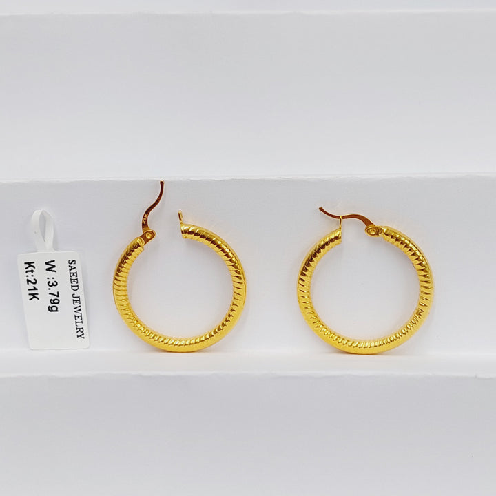 21K Gold Hoop Earrings by Saeed Jewelry - Image 1