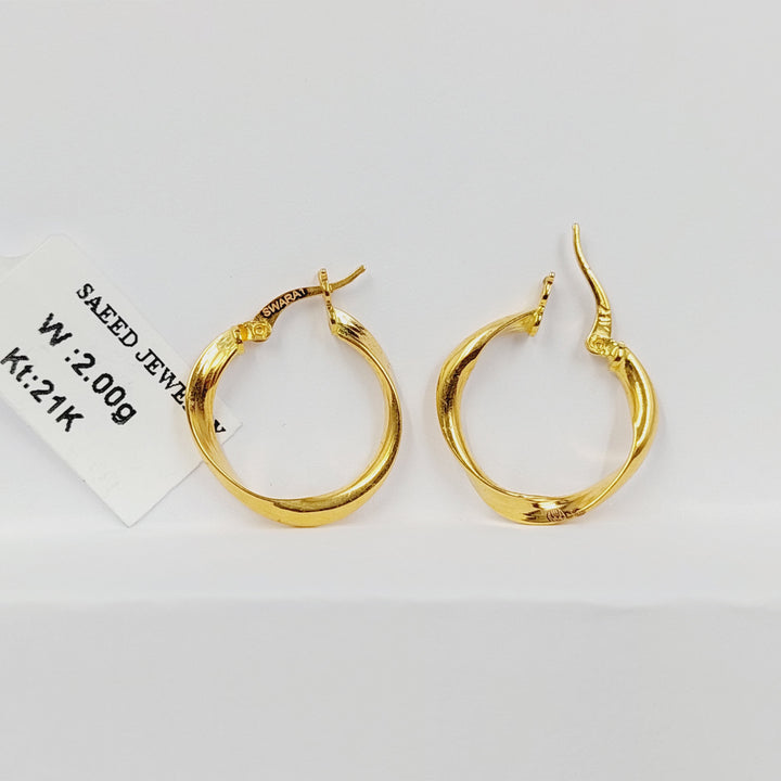 21K حلق ذبلة-مجوهرات الشيخ سعيد-Saeed Jewelry 
