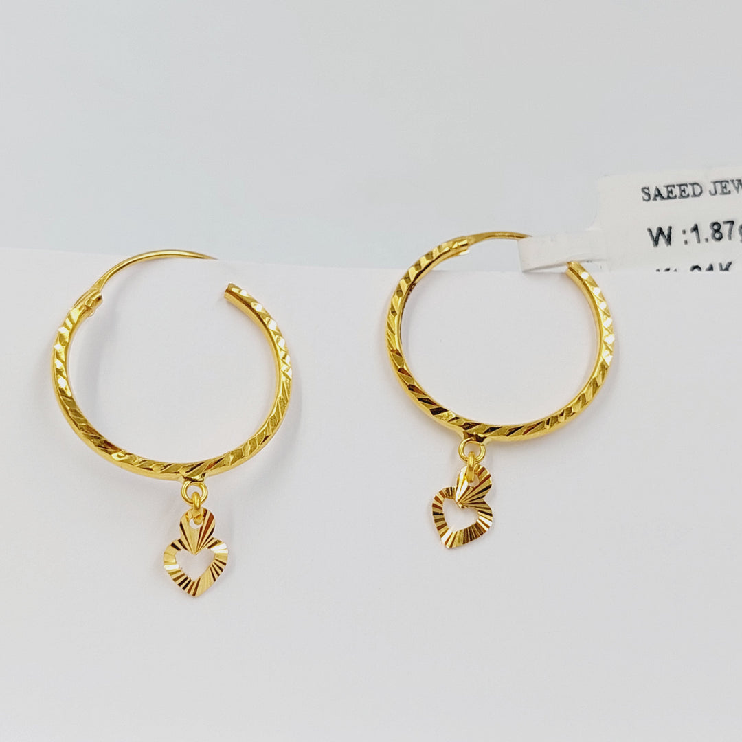 21K حلق ذبلة-مجوهرات الشيخ سعيد-Saeed Jewelry 