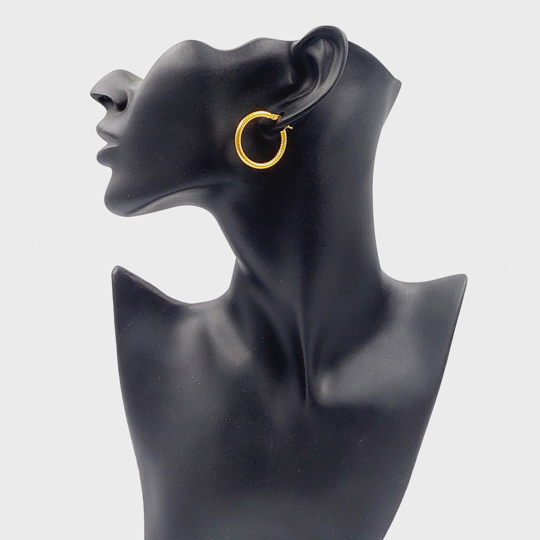 21K Gold Hoop Earrings by Saeed Jewelry - Image 4