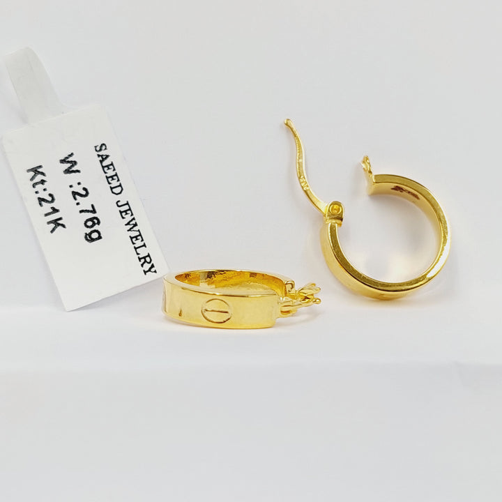 21K حلق ذبلة-مجوهرات الشيخ سعيد-Saeed Jewelry 