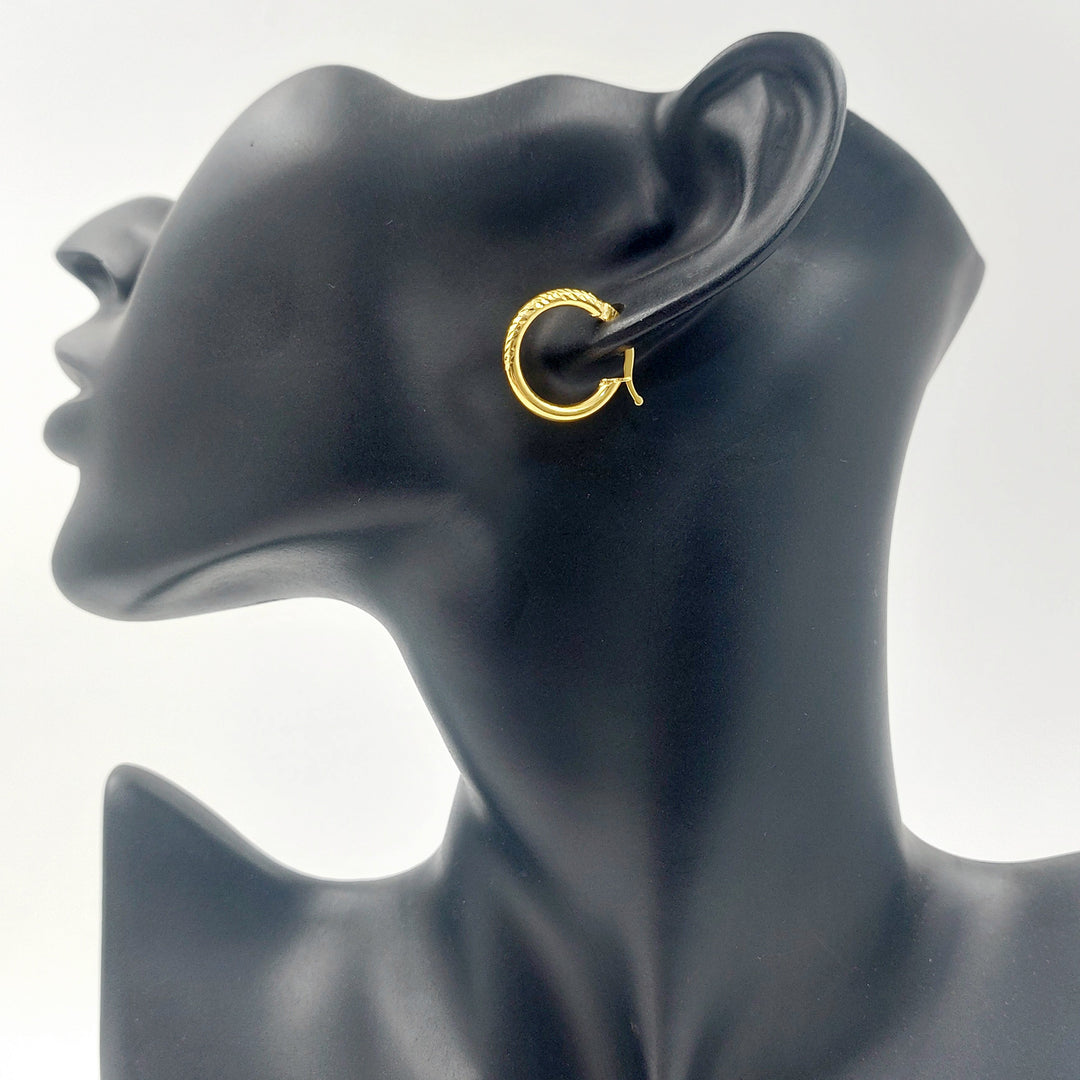 21K حلق ذبلة-مجوهرات الشيخ سعيد-Saeed Jewelry 