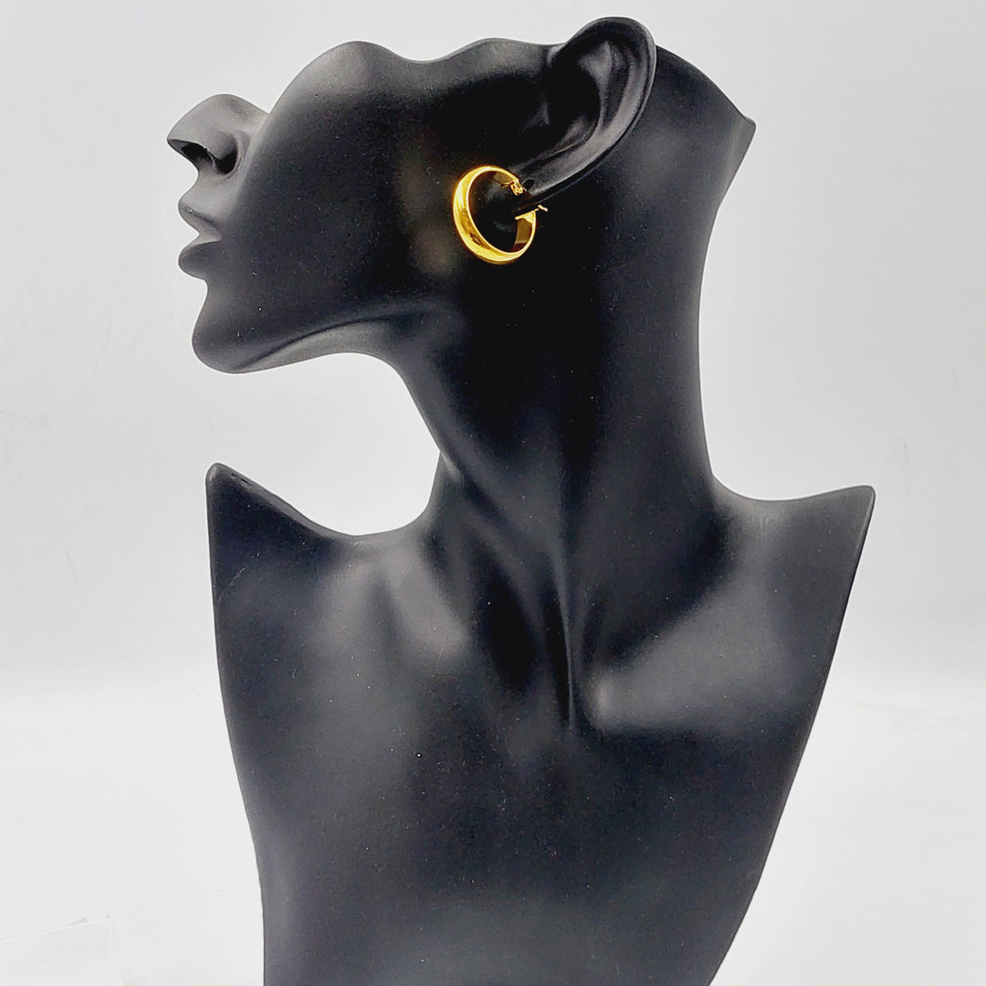 21K Gold Hoop Earrings by Saeed Jewelry - Image 3