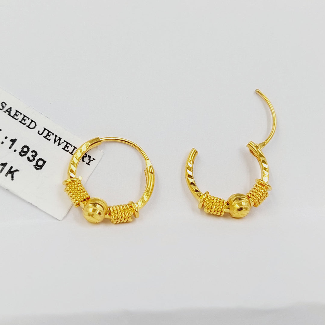21K حلق ذبلة-مجوهرات الشيخ سعيد-Saeed Jewelry 