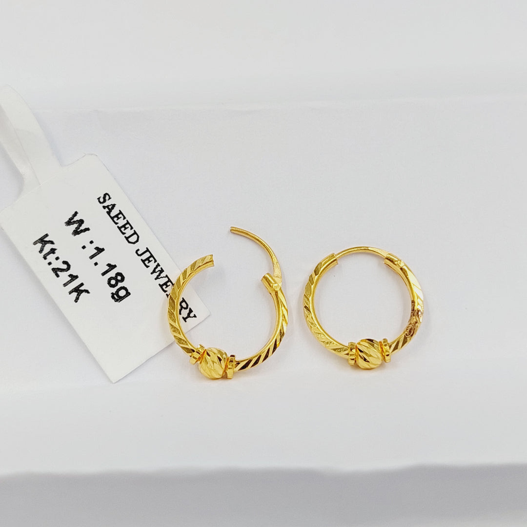 21K حلق ذبلة-مجوهرات الشيخ سعيد-Saeed Jewelry 