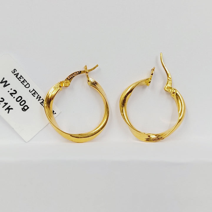 21K حلق ذبلة-مجوهرات الشيخ سعيد-Saeed Jewelry 