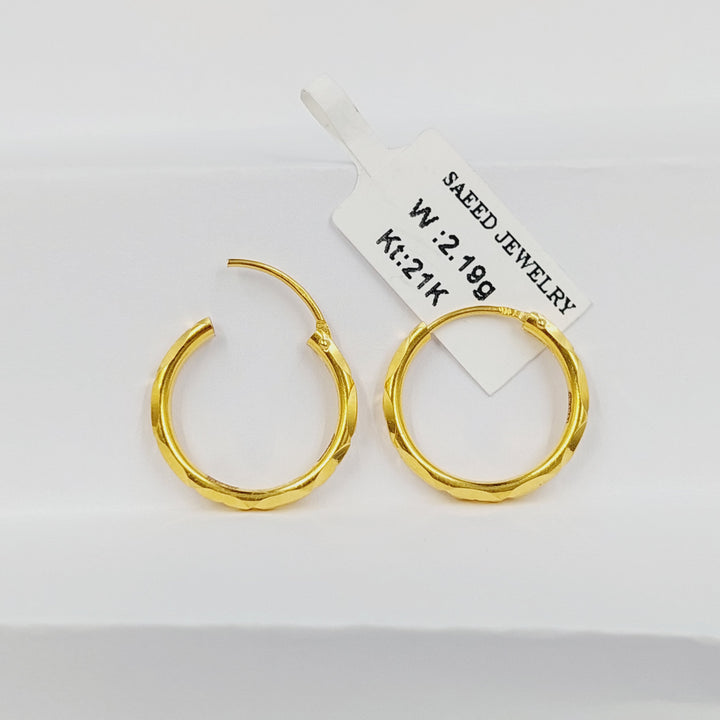 21K حلق ذبلة-مجوهرات الشيخ سعيد-Saeed Jewelry 