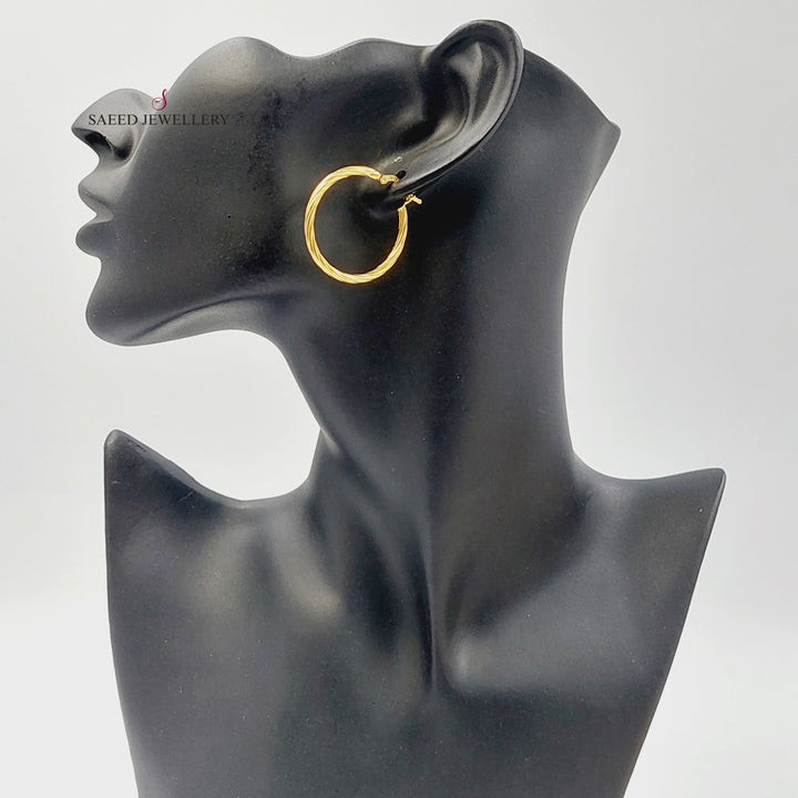 Hoop Earrings Made of 21K Gold by Saeed Jewelry 