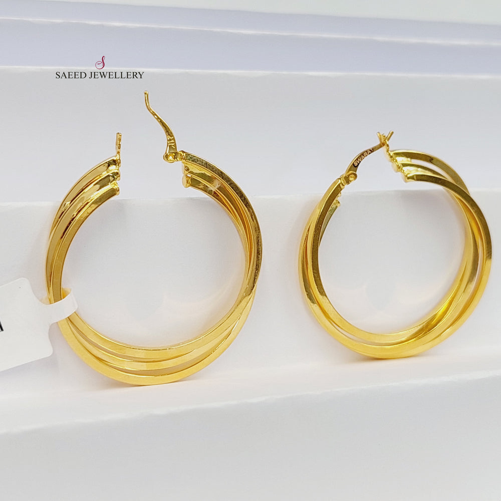 Hoop Earrings Made of 21K Gold by Saeed Jewelry 