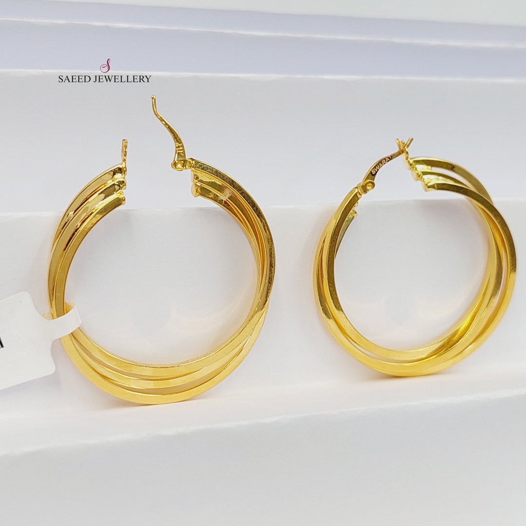 Hoop Earrings Made of 21K Gold by Saeed Jewelry 