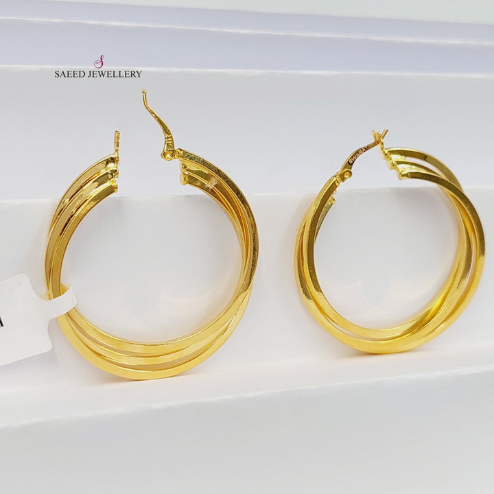 Hoop Earrings Made of 21K Gold by Saeed Jewelry 