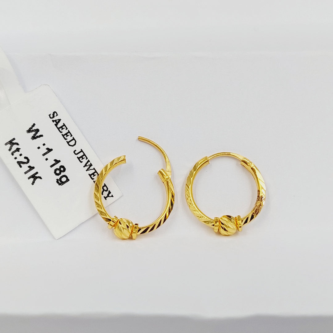21K حلق ذبلة-مجوهرات الشيخ سعيد-Saeed Jewelry 
