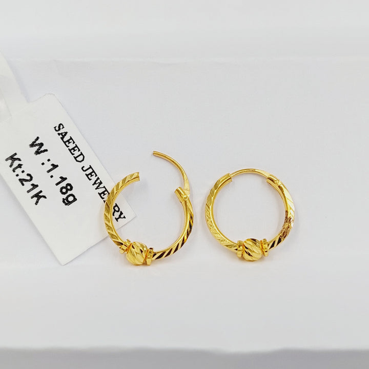 21K حلق ذبلة-مجوهرات الشيخ سعيد-Saeed Jewelry 