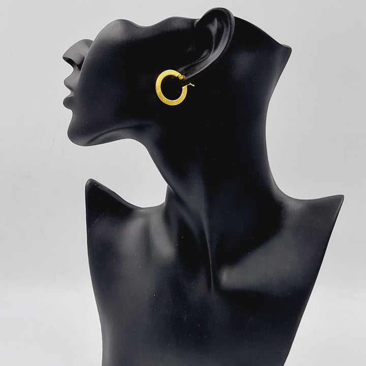 21K Gold Hoop Earrings by Saeed Jewelry - Image 3